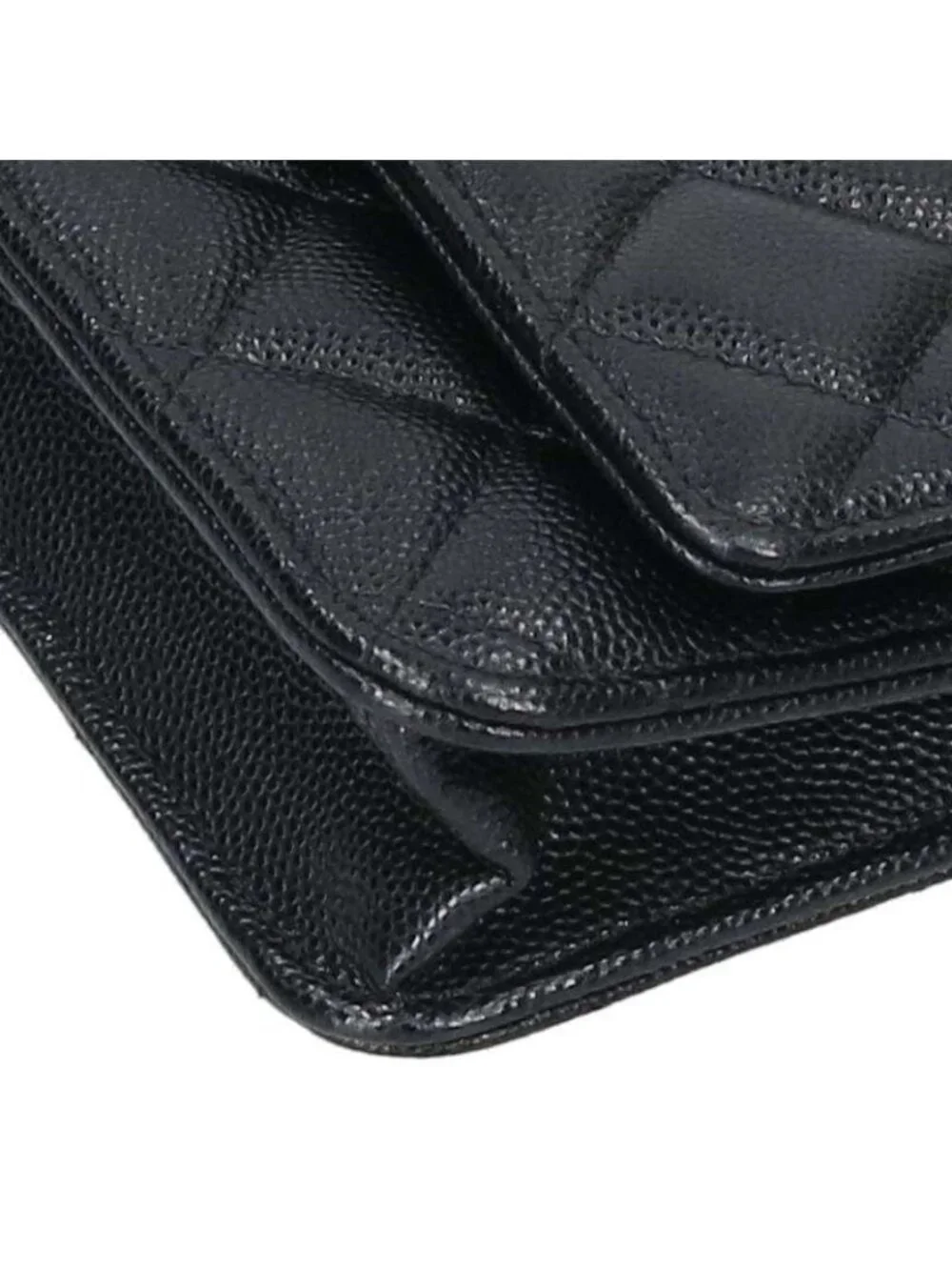 Chanel Quilted Caviar Leather Chain Wallet Shoulder Bag